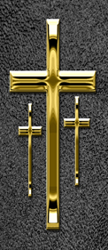 Gold 3 Crosses Shimmer Black